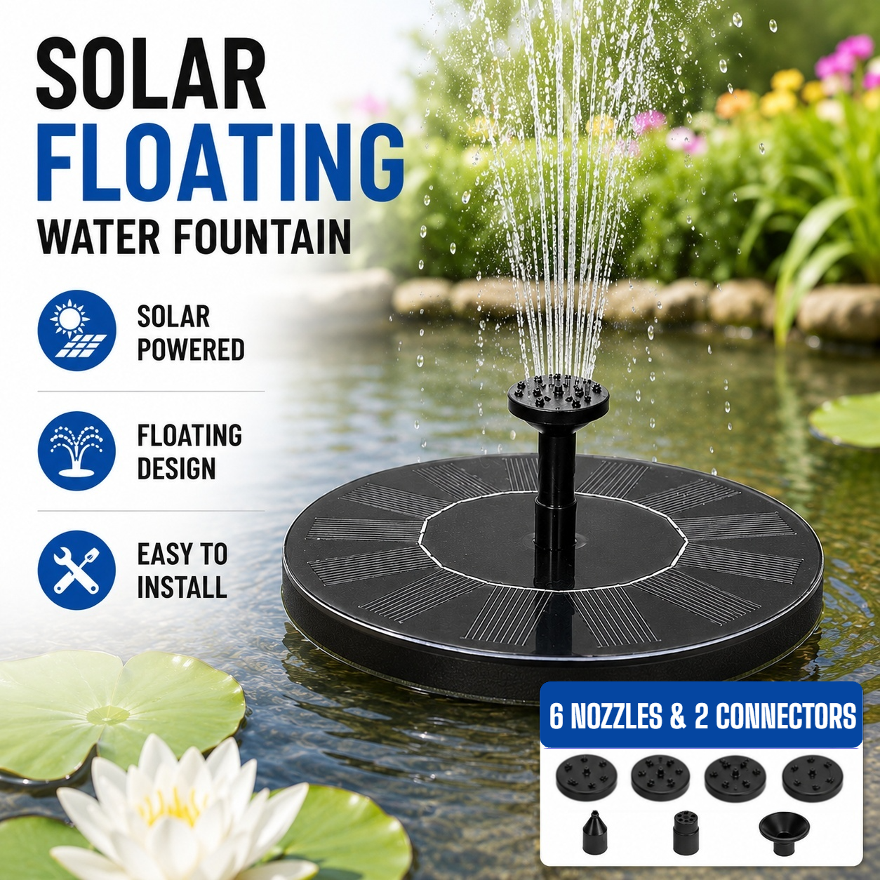 Solar Pool Pump Kit - 16CM Colorful Solar Small Fountain Pool