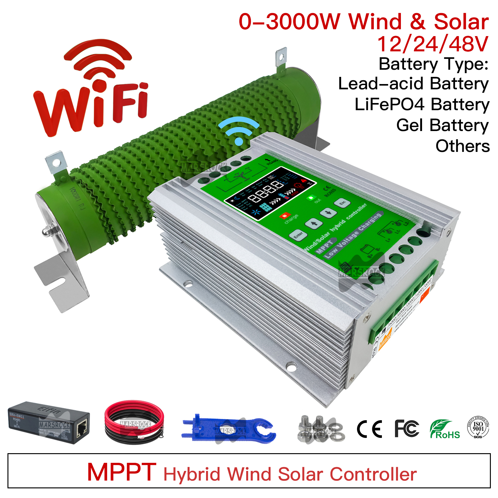 Wind Solar Hybrid Kit - 600-3000W Hybrid Solar Wind Charge Controller