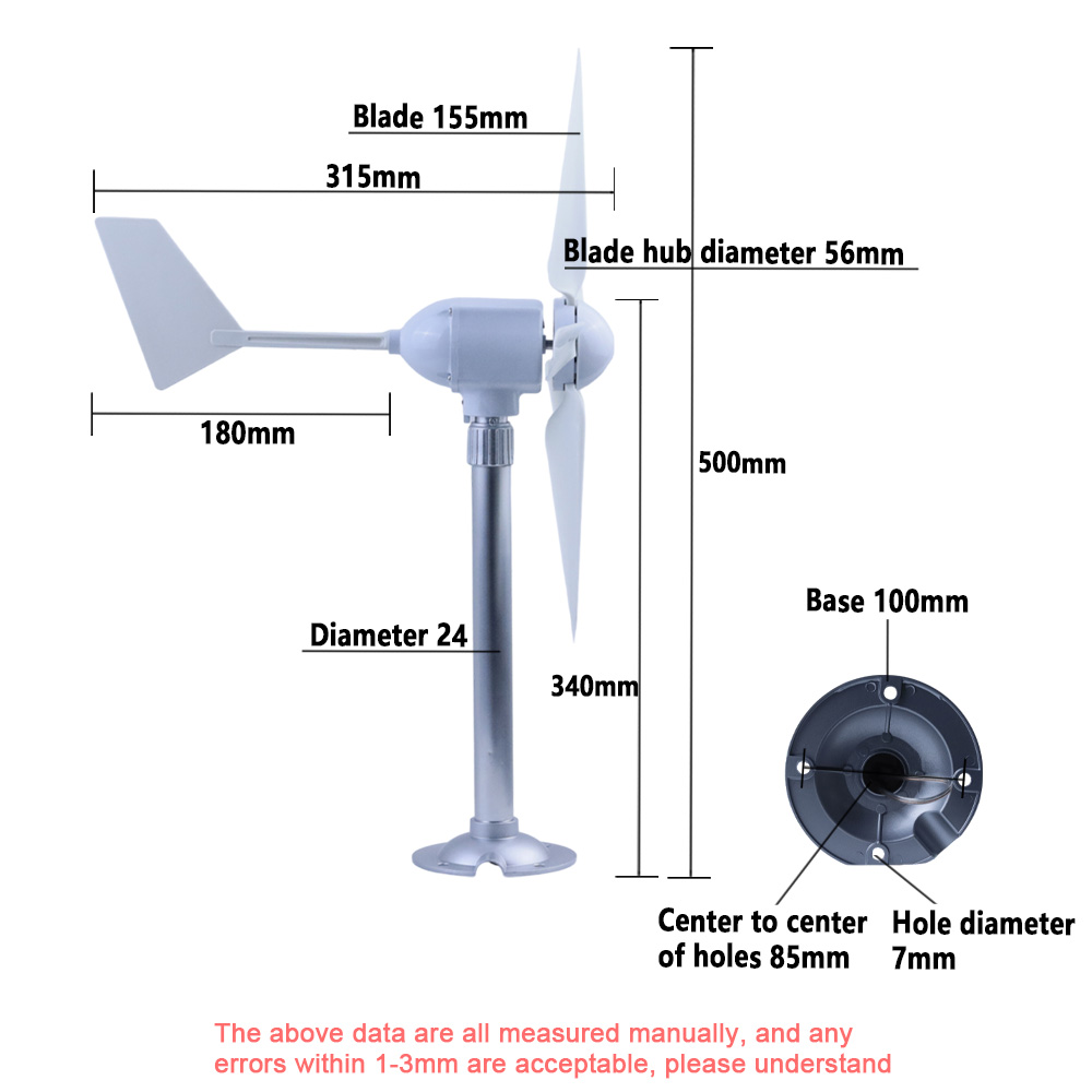 50W 5 Blades Micro Wind Turbin - مراجعة Wind Solar Hybrid Kit وسعره