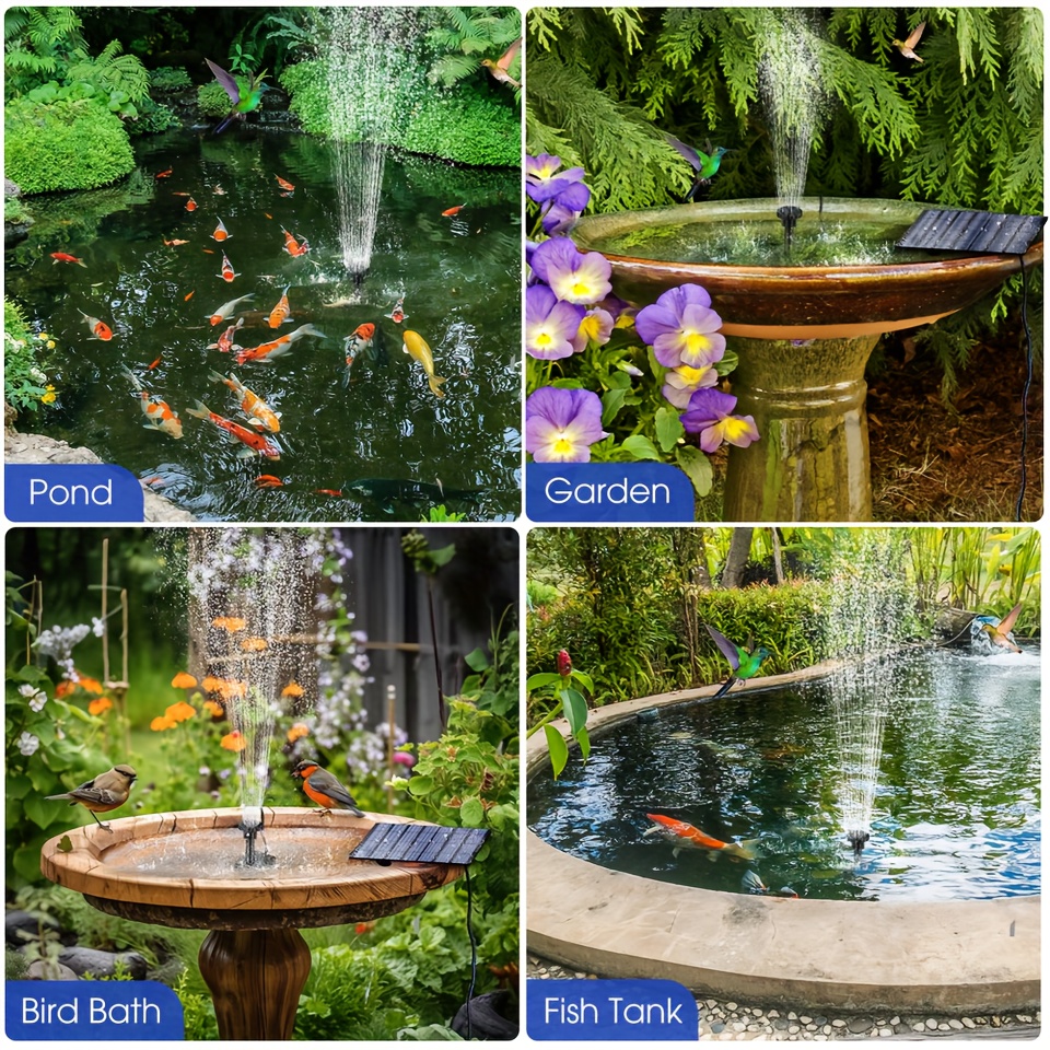 Solar Fountain with 6 Nozzles  - مراجعة Solar Pool Pump Kit وسعره
