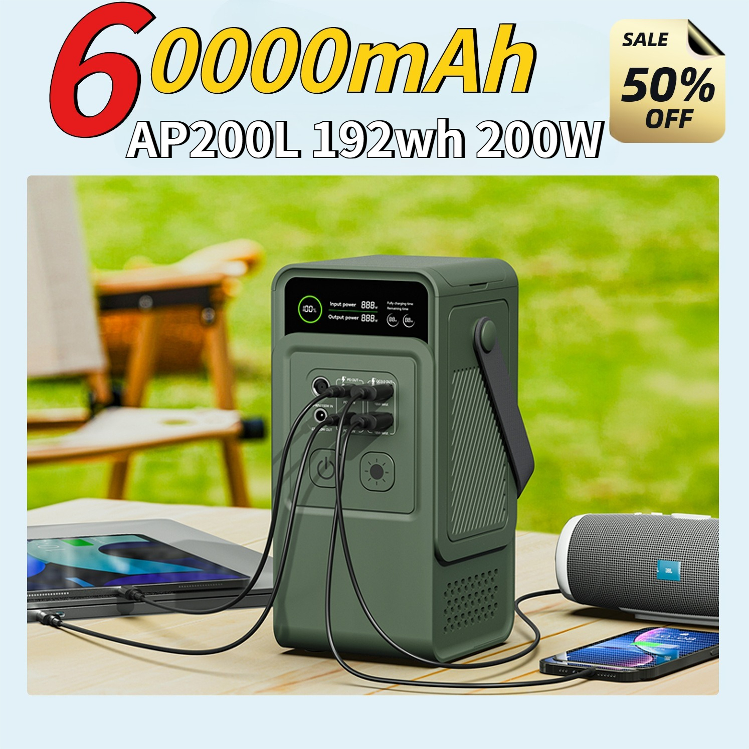 60000mAh 200W 192Wh Camping Po - مراجعة Lifepo4 Battery Pack وسعره