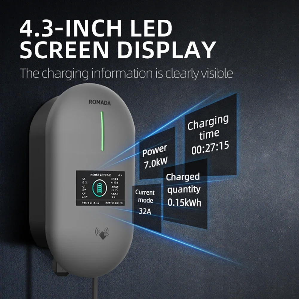 ROMADA EV Charging Station 32A - مراجعة Ev Charger Wallbox وسعره