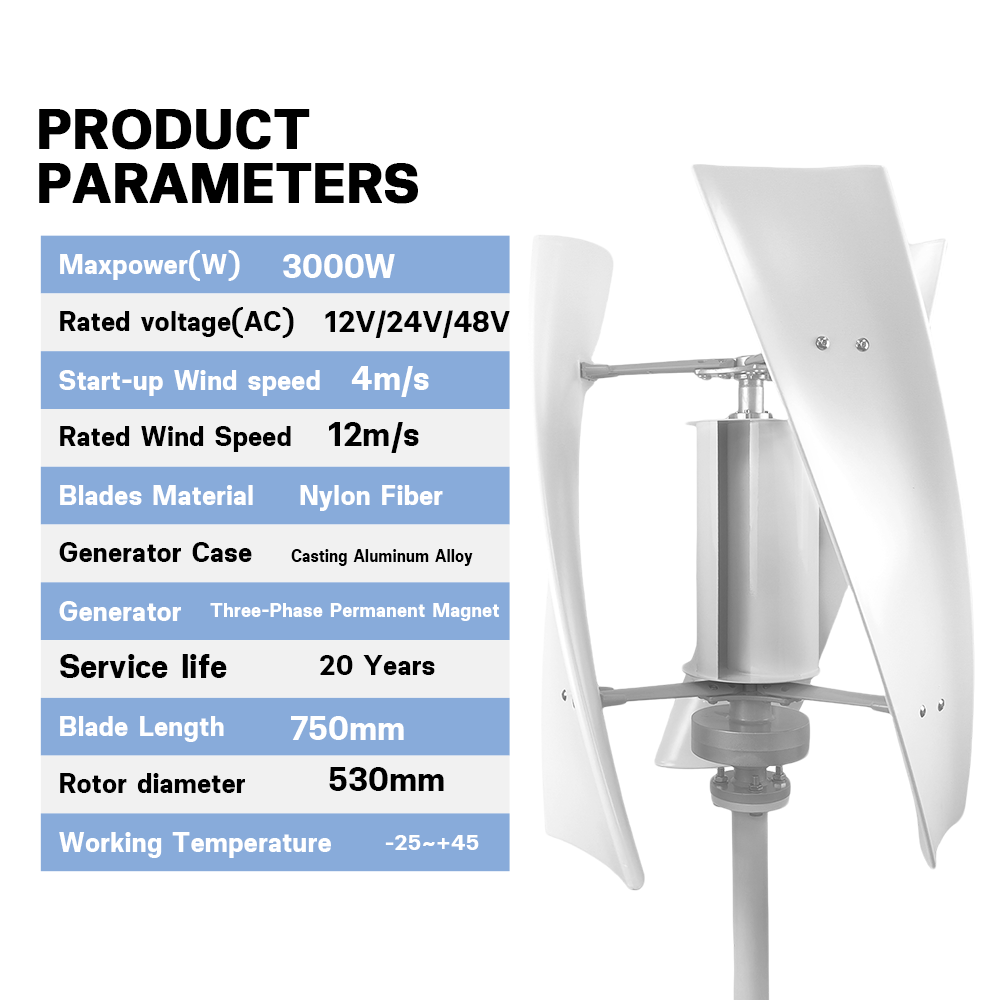 3000W High Efficiency Wind Tur - مراجعة Wind Solar Hybrid Kit وسعره