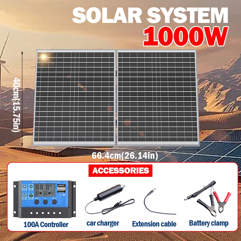 1000W Solar Panel Foldable Des - مراجعة Solar Pool Pump Kit وسعره