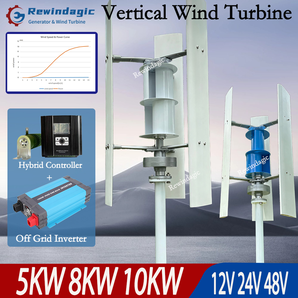 Low Noise High Power 10KW Vert - مراجعة Wind Solar Hybrid Kit وسعره