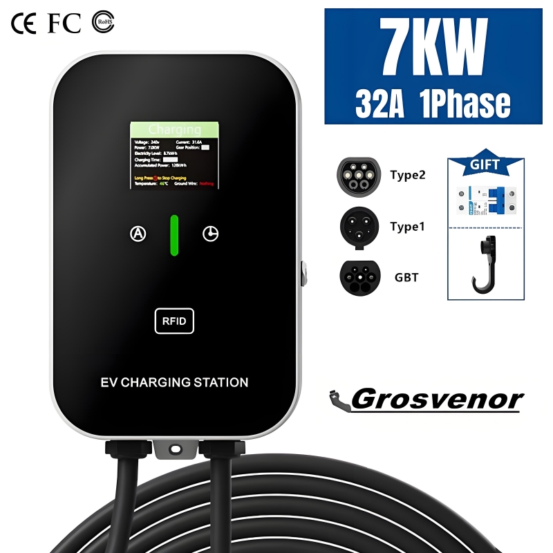 New 7KW Type2 Electric Vehicle - مراجعة Ev Charger Wallbox وسعره