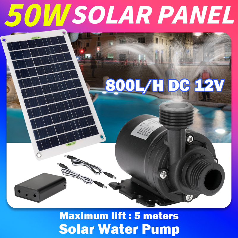 50W 12V Low Noise Brushless Pu - مراجعة Solar Pool Pump Kit وسعره