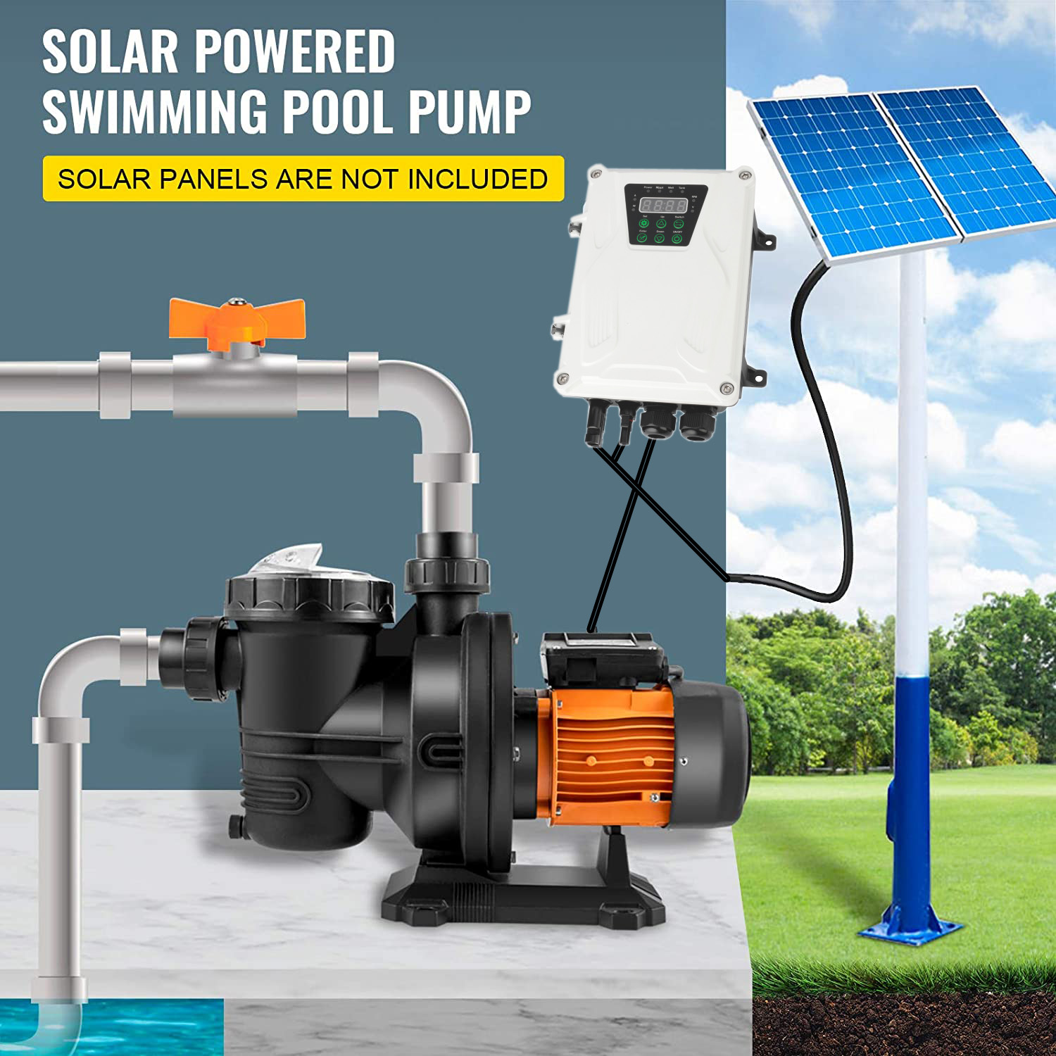 2HP 1500W Solar Pool Booster P - مراجعة Solar Pool Pump Kit وسعره
