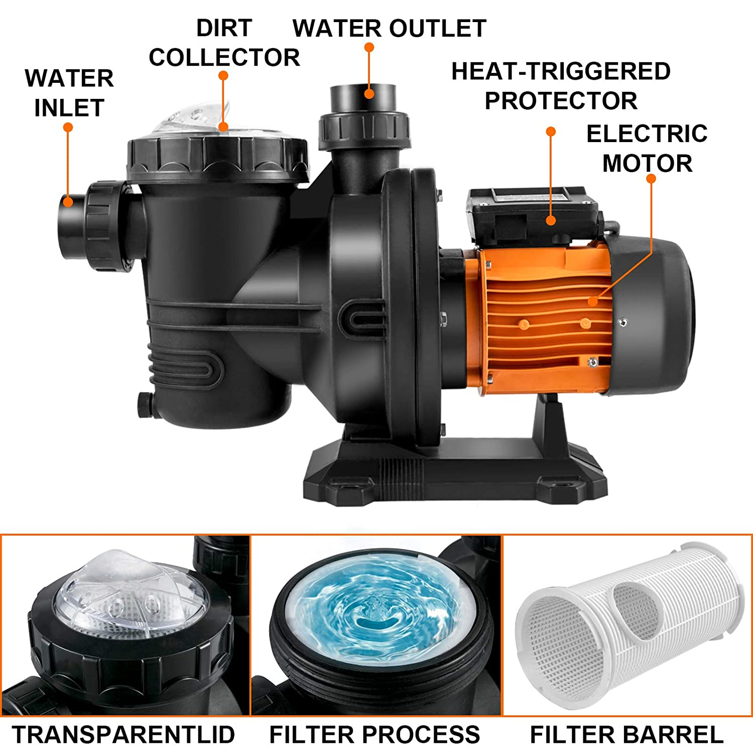 2HP 1500W Solar Pool Booster P - مراجعة Solar Pool Pump Kit وسعره