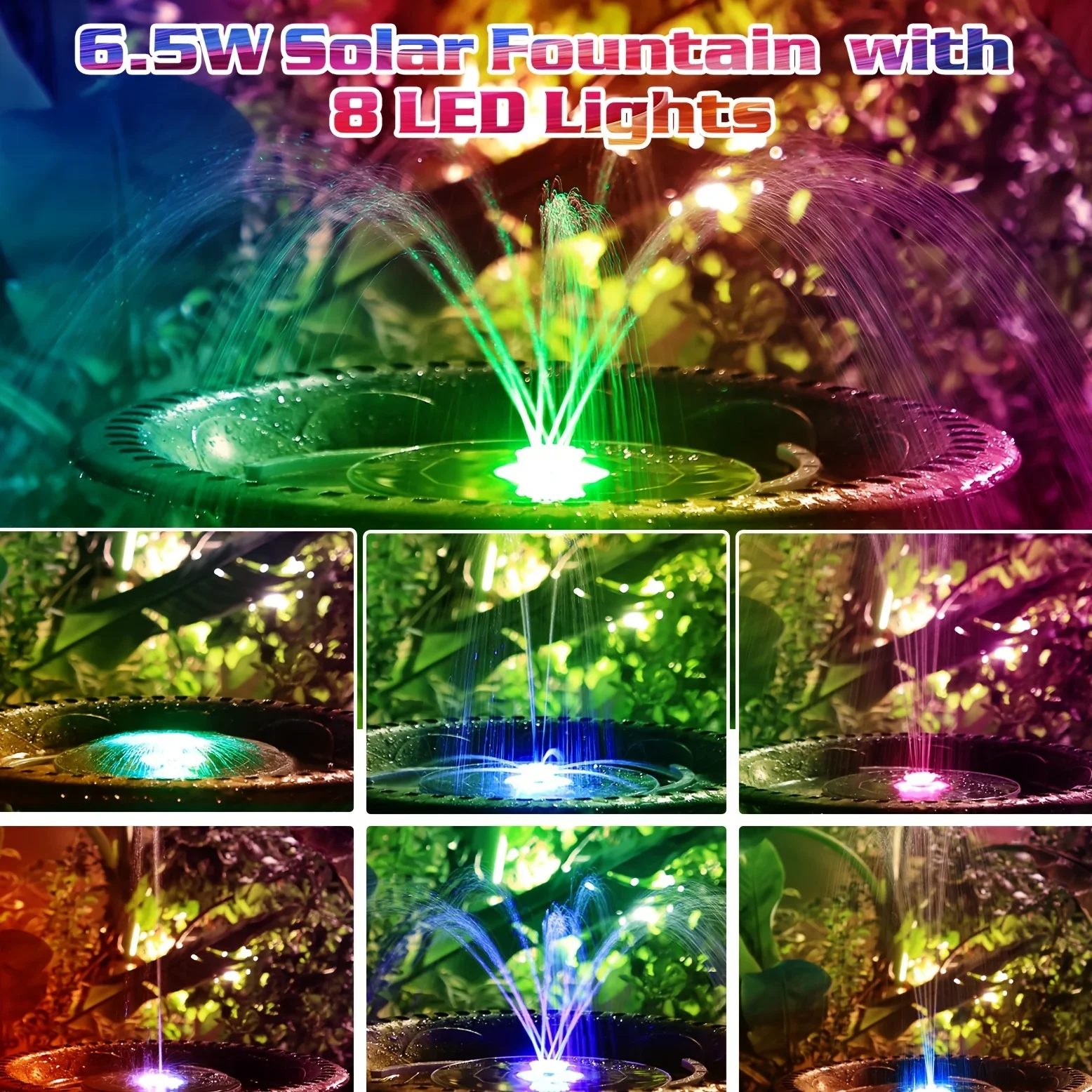 6.5W LED Solar Fountain Pump w - مراجعة Solar Pool Pump Kit وسعره
